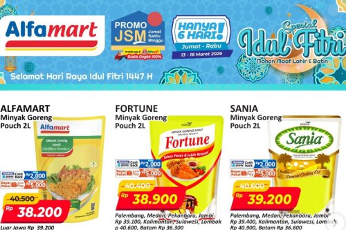 Promo Alfamart Hari Ini 14 Maret 2026, Minyak Goreng Bimoli, Sania, Fortune Dapat Diskon