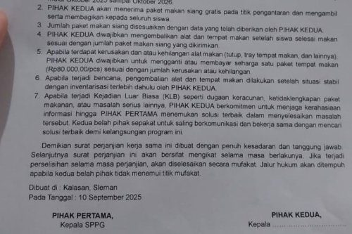Top 7+ Fakta Polemik Surat Perjanjian Program Makan Bergizi Gratis di Sleman