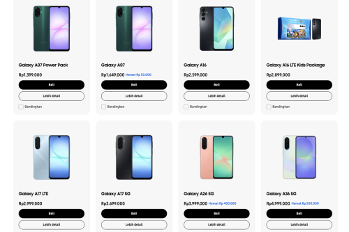 Update Harga HP Samsung Hari Ini 29 Desember 2025, Galaxy A Series mulai Rp 1 Jutaan