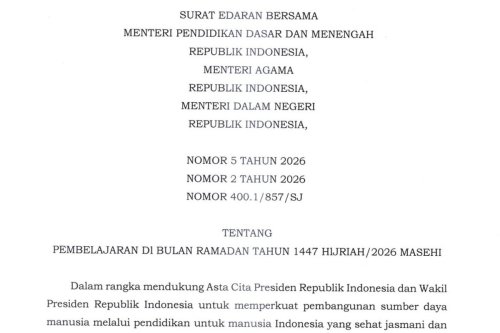 Jadwal Libur Sekolah Puasa Ramadhan 2026, Siswa Belajar di Rumah Empat Hari
