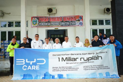 BYD Sumbang Rp 1 Miliar, Bantuan untuk Korban Banjir di Sumatera