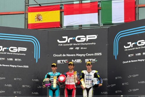 Veda Ega Pratama, FIM JuniorGP, European Talent Cup, Astra Honda Racing School, m kiandra ramadhipa, Pebalap Indonesia Cetak Sejarah Lagi di Eropa, Menang di Magny-Cours