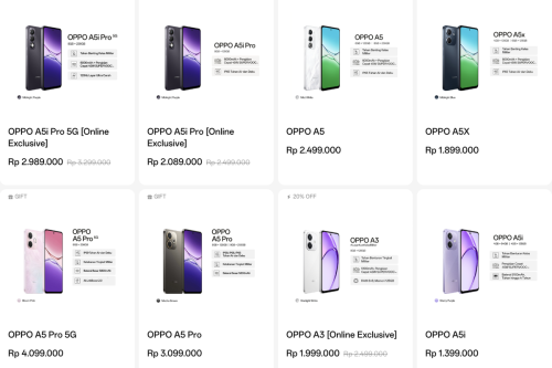 Daftar Harga HP OPPO Hari Ini 28 Desember 2025, Tersedia Harga di Bawah Rp 2 Juta