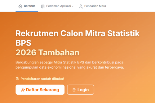 Cara Daftar Rekrutmen Mitra BPS 2026 lewat Aplikasi Sobat BPS, Simak Jadwal Lengkapnya