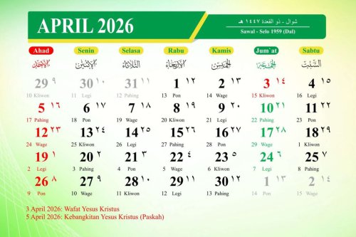 Kalender April 2026 Punya Long Weekend, Cek Jadwal Libur Nasional dan Hari Pentingnya