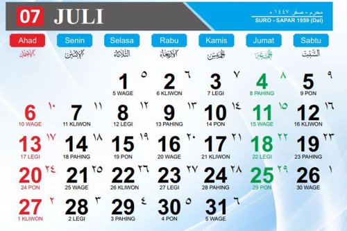 Apakah Kalender Juli 2025 Terdapat Libur Nasional dan Cuti Bersama?
