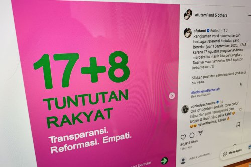 Makna Warna Pink dan Hijau dalam 17+8 Tuntutan Rakyat yang Viral di Medsos
