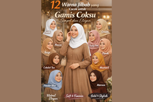 Top 12+ Warna Jilbab yang Cocok untuk Gamis Coksu, Simpel dan Elegan