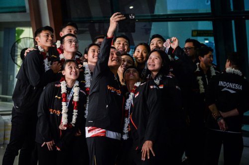 Tim Indonesia, Piala Sudirman, Jonatan Christie, Sudirman Cup, tim Indonesia, Tim Sudirman Kembali ke Tanah Air, Jonatan Christie Puji Perjuangan Rekan-rekan