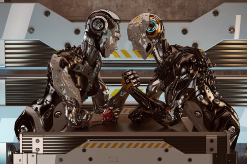 robot, humanoid, tinju, Robot, China, Tinju, marathon, Humanoid, Dua Robot Humanoid Adu Jotos di Ring Tinju, Mirip Film