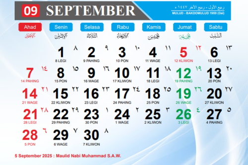 Ada Libur Long Weekend di Kalender September 2025, Catat Tanggalnya