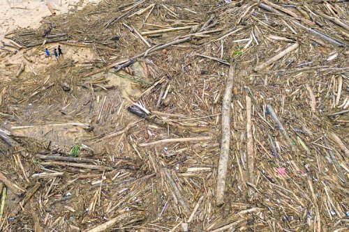 BERITA FOTO: Wajah Pantai di Padang Usai Banjir Menerjang, Dipenuhi Kayu Gelondongan