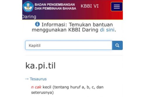 Ramai soal Istilah Kapitil Jadi Lawan Kata Kapital, Ini Penjelasan Badan Bahasa