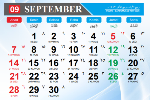 Kalender Jawa September 2025 Lengkap: Weton, Neptu, dan Wuku