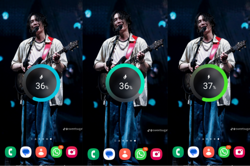Arti Warna Lingkaran Hijau, Tosca, dan Biru dan Jumlah Petir Saat Cas HP Samsung