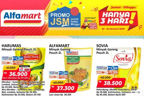 Promo Alfamart Hari Ini 24 Januari 2026, Ada Diskon untuk Minyak Goreng 2 Liter