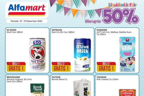 Promo Alfamart Hari Ini 11 Desember 2025, Susu Cair Diskon hingga 50 Persen
