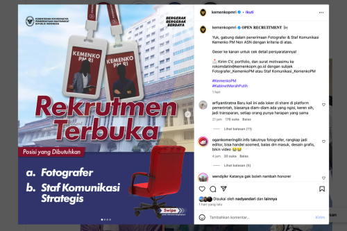 Lagi Buka! Lowongan Kerja Kemenko PM 2025 untuk Fotografer &amp; Staf Komunikasi, Tanpa Batasan Usia