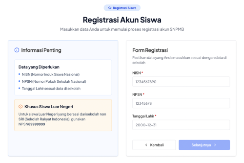 SNBP 2026, SNPMB 2026, Resmi Dibuka, Ini Cara Bikin Akun SNPMB 2026 untuk Siswa, Klik portal.snpmb.id