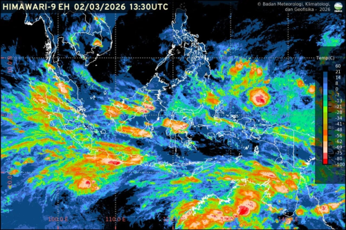 Bibit Siklon 90S Tumbuh di Sekitar Indonesia, BMKG: Waspadai Cuaca Ekstrem 2&ndash;8 Maret 2026