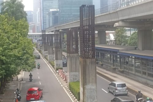 Rekayasa Lalu Lintas Pembongkaran Tiang Monorel Dilakukan Malam Hari