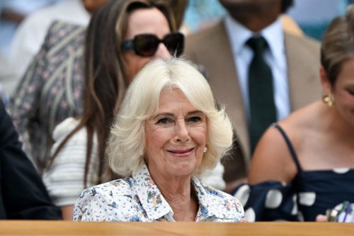 Camilla, Wimbledon 2025, Raja Charles III, Camilla Parker Bowles, raja charles iii, queen consort camilla, wimbledon 2025, gaya Camilla di Wimbledon 2025, gaya camilla, Queen Camilla Pakai Gaun Motif Satwa Saat Wimbledon 2025