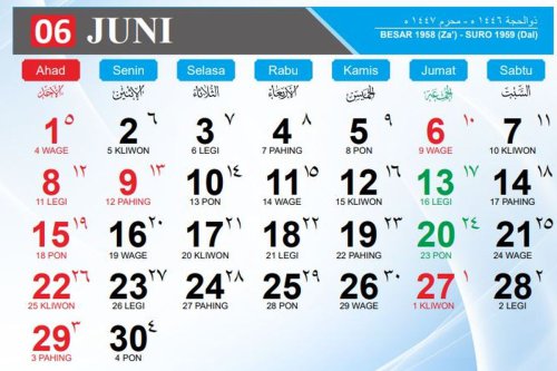 Top 27+ Juni 2025 Libur Apa? Cek Maknanya dalam Penanggalan Hijriyah dan Kalender Jawa