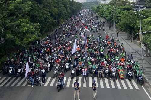 Demo Ojol Banten Tuntut Transparansi Pengusutan Kasus Tewasnya Affan Kurniawan