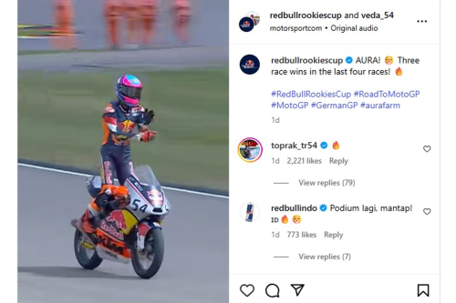 Veda Ega Pratama Menang di Sachsenring, Langsung Joget Pacu Jalur