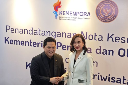 Erick Thohir, Widiyanti Putri Wardhana, Kemenpora, Kemenpar, sport tourism, Menpora Erick Thohir, Tingkatkan Sports Tourism, Kemenpora Jalin Kerja Sama dengan Kemenpar