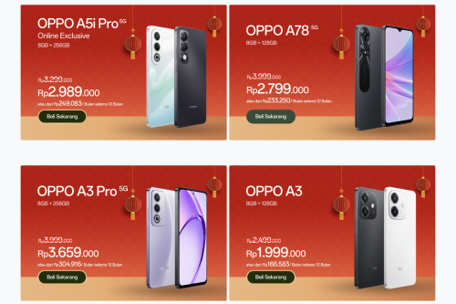 Harga HP OPPO Hari Ini 16 Februari 2026, Dapatkan Diskon dengan Promo Imlek
