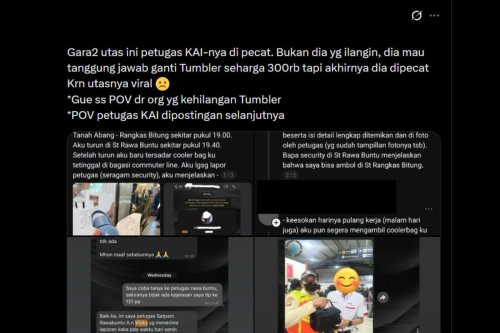 Ramai soal Tumbler Tuku Hilang, Ini Penjelasan Lengkap KCI Terkait Isu Petugas Dipecat