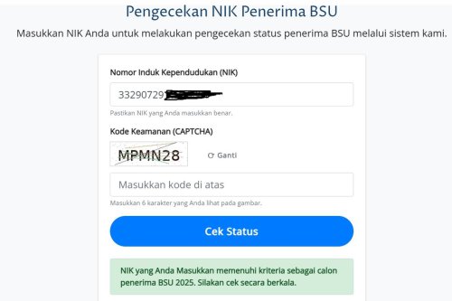 Cek NIK BSU, Ini Tanda Anda Termasuk Penerima 2025