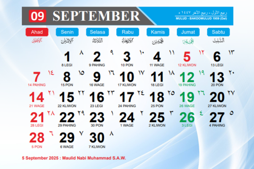 Kalender September 2025, Cek Libur Nasional dan Long Weekend&nbsp;