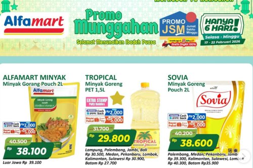 Promo Alfamart Hari Ini 19 Februasi 2026: Minyak Goreng Bimoli, Sania, Tropical Harga Hemat