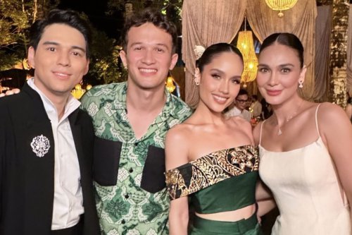 Serba Hijau, Tampilan Cinta Laura di Pernikahan Luna Maya dan Maxime Bouttier