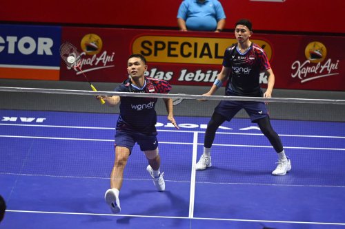 Fajar Alfian, Muhammad Rian Ardianto, Indonesia Open 2025, BWF World Tour 2025, Hasil Indonesia Open 2025, Fajar/Rian Gagal Susul Sabar/Reza ke Final
