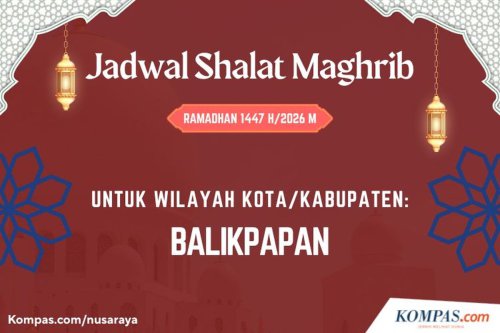Jadwal Shalat Maghrib Kota Balikpapan Ramadhan 2026