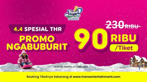 Diskon Sampai 7 April, Main Salju di Trans Snow World Bintaro Cuma Rp 90 Ribu