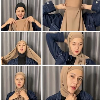 4 Tutorial Hijab Pashmina Instan ala Paula Verhoeven, Bikin Awet Muda