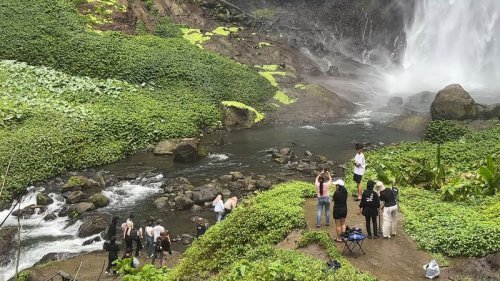 Uji Adrenalin di Wisata Belitar Seberang, Menuruni Tebing Air Terjun Puspa Dewi