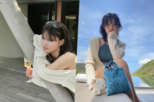 キム・ユジョン、大胆ファッションに釘付け！サンリオキャラクターの人形にも注目