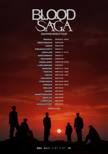 ENHYPEN、日本は4都市8公演！ワールドツアー「BLOOD SAGA」開催が決定