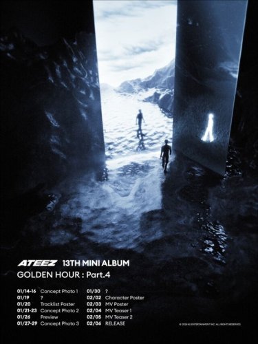 ATEEZ、13thミニアルバム「GOLDEN HOUR : Part․4」プロモーションマップを公開