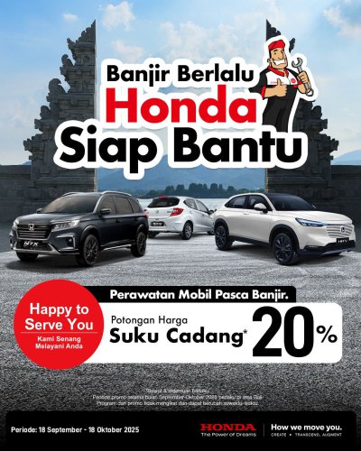 Layanan Purna Jual Honda Hadirkan Servis Khusus &ndash; UNTUK MOBIL TERDAMPAK BANJIR DI BALI
