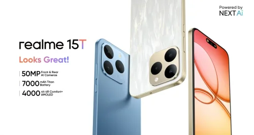 Realme 15T Debut dengan Dimensity 6400 dan Baterai 7.000mAh
