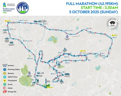 KL Standard Chartered Marathon 2025 &ndash; many roads in city centre, DUKE, AKLEH closed this weekend for run