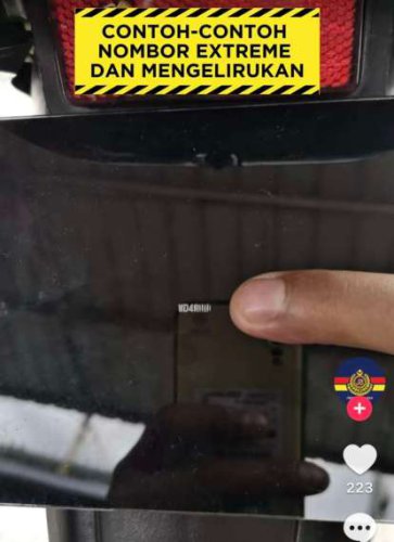 &lsquo;Germ&rsquo;-sized number plates becoming a trend among young motorcyclists, can be fined up to RM10k &ndash; JPJ