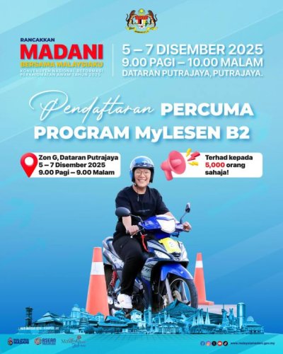Free helmets, MyLesen B2 reg, JPJ saman discount booth at Rancakkan Madani event &ndash; Dec 5-7, Putrajaya