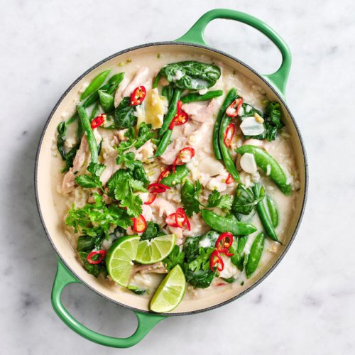 Greek-style lemon chicken rice with fetta